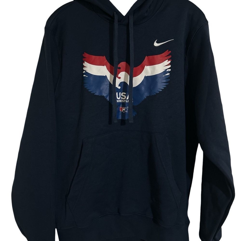 Boys Nike Navy Hoodie with USA Eagle Graphic